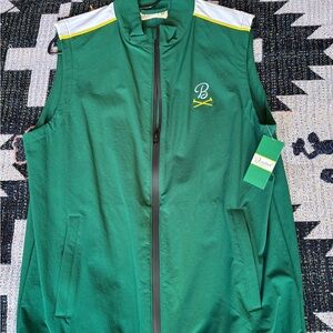 Barstool Sports- Green Quarter-Zip Nylon Vest.